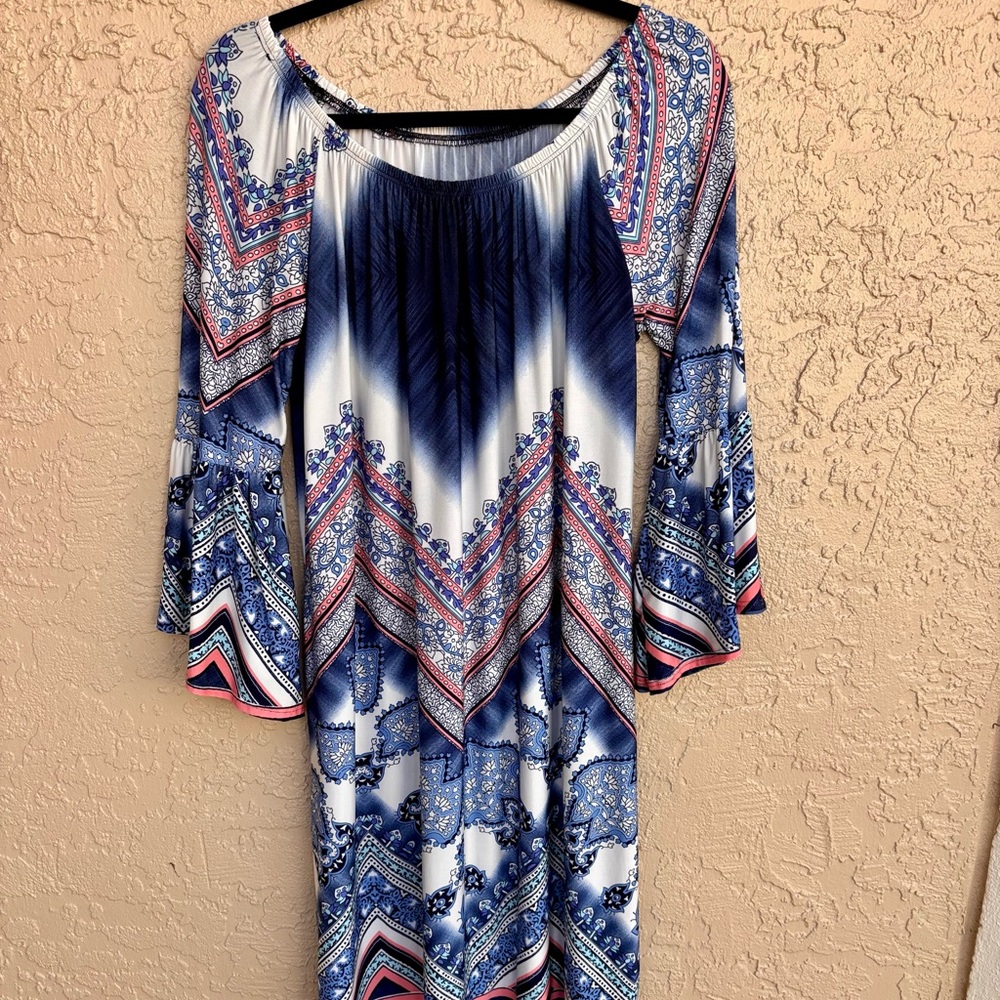 Bohemian Blue Midi Dress-Ladies Size Medium